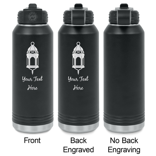 Hanging Lanterns Laser Engraved Water Bottles - 2 Styles - Front & Back View