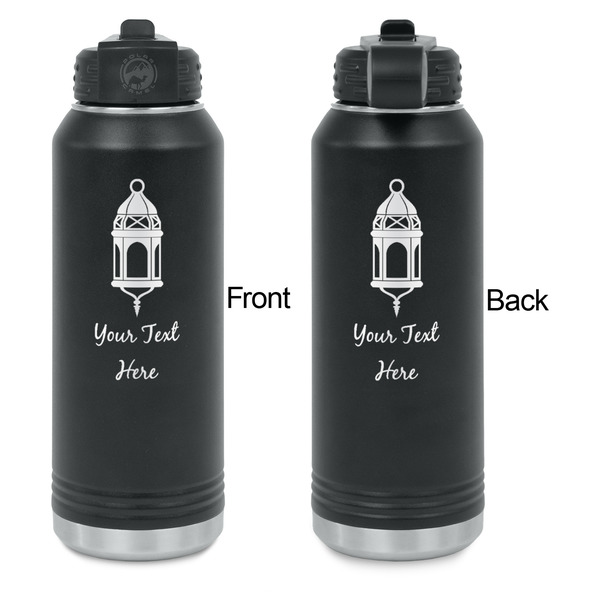 Hanging Lanterns Laser Engraved Water Bottles - Front & Back Engraving - Front & Back View