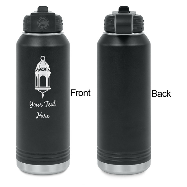Hanging Lanterns Laser Engraved Water Bottles - Front Engraving - Front & Back View