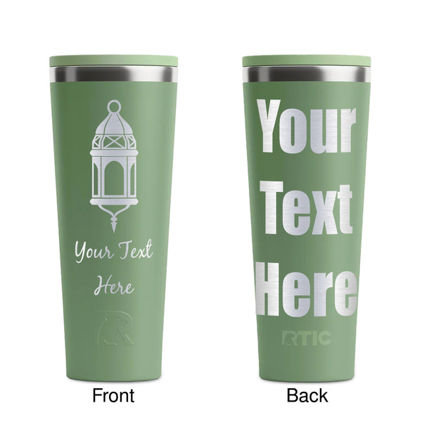 Hanging Lanterns Light Green RTIC Everyday Tumbler - 28 oz. - Front and Back
