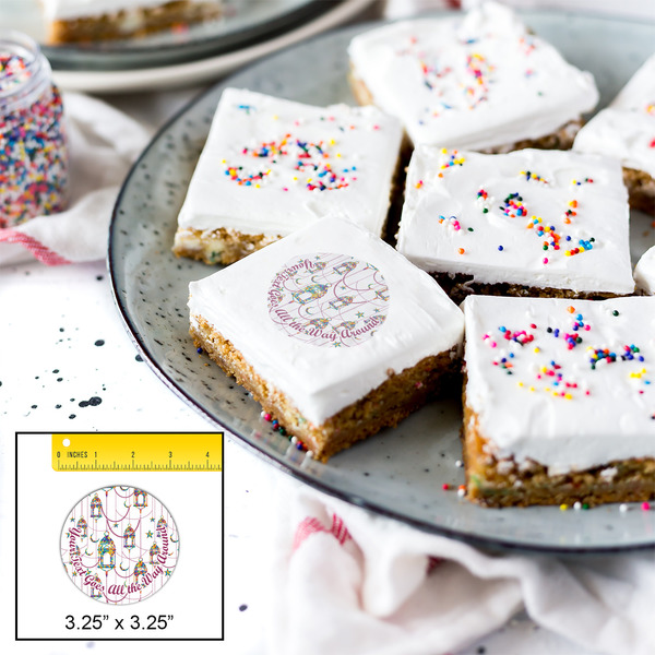 Hanging Lanterns Printed Icing Circle - Large - In Context