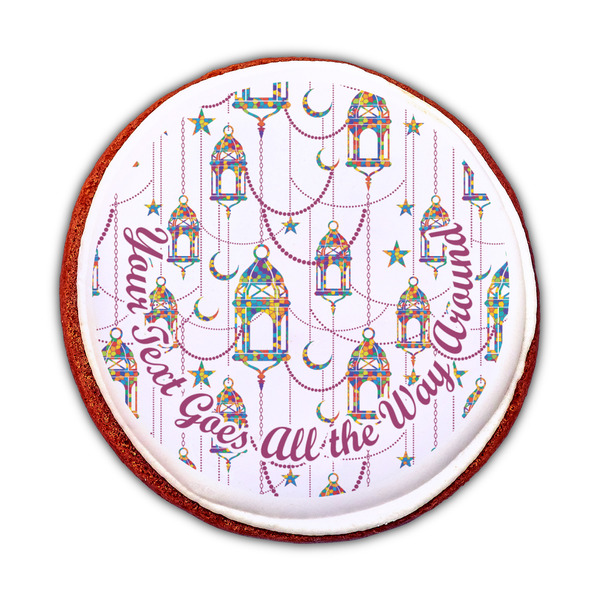 Hanging Lanterns Printed Icing Circle - Medium - On Cookie