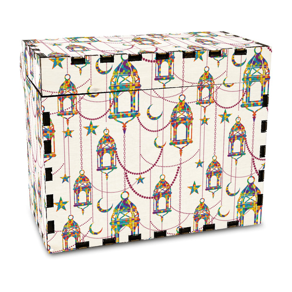 Custom Hanging Lanterns Wood Recipe Box - Full Color Print