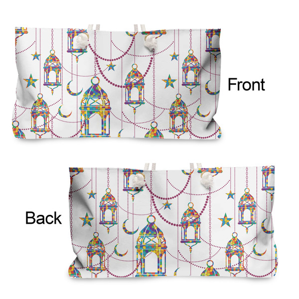Hanging Lanterns Large Rope Tote - From & Back View