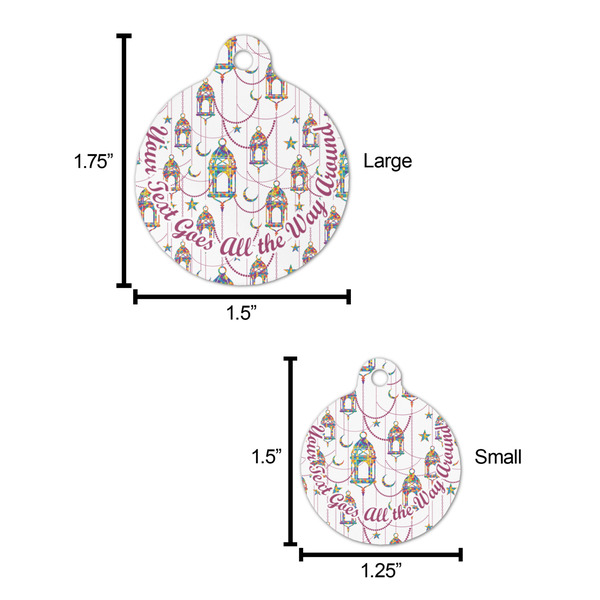 Hanging Lanterns Round Pet ID Tag - Large - Comparison Scale