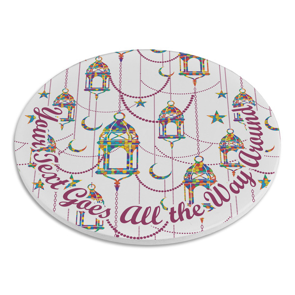 Hanging Lanterns Round Stone Trivet - Angle View
