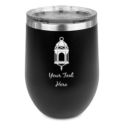 Hanging Lanterns Stemless Stainless Steel Wine Tumbler - Black - Double Sided
