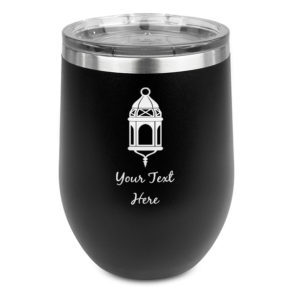 Custom Hanging Lanterns Stemless Stainless Steel Wine Tumbler - Black - Double Sided