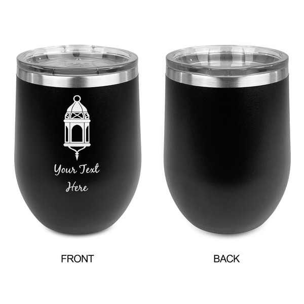 Hanging Lanterns Stainless Wine Tumblers - Black - Single Sided - Approval