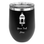Hanging Lanterns Stemless Stainless Steel Wine Tumbler - Black - Single Sided
