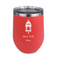 Hanging Lanterns Stemless Stainless Steel Wine Tumbler - Coral - Double Sided