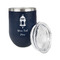 Hanging Lanterns Stainless Wine Tumblers - Navy - Single Sided - Alt View
