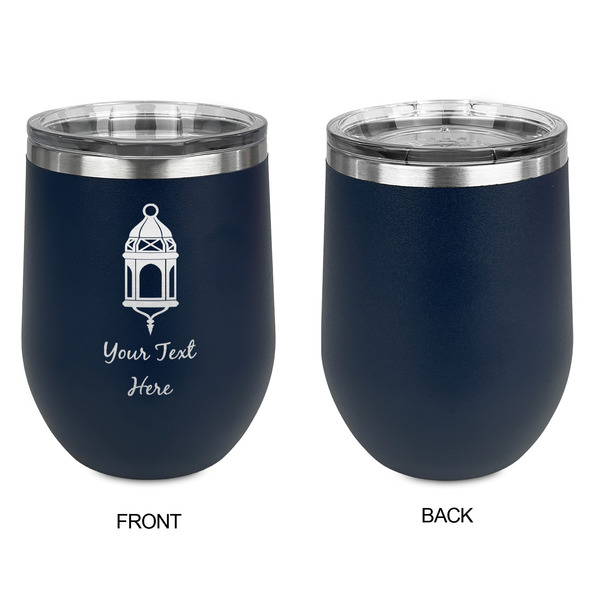 Hanging Lanterns Stainless Wine Tumblers - Navy - Single Sided - Approval
