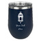 Hanging Lanterns Stainless Wine Tumblers - Navy - Single Sided - Front