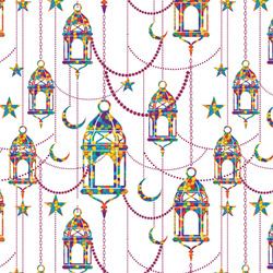 Hanging Lanterns Fabric by the Yard - Spun Polyester Poplin