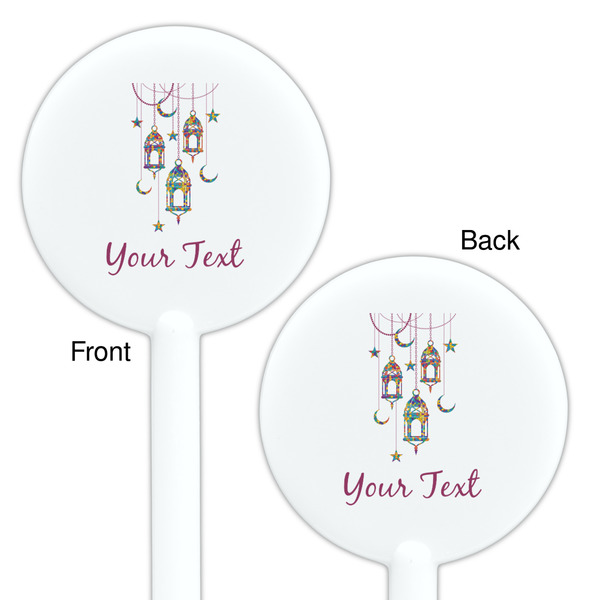 Hanging Lanterns White Plastic 5.5" Stir Stick - Double Sided - Round - Front & Back