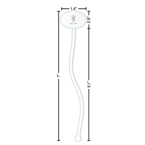 Hanging Lanterns White Plastic 7" Stir Stick - Oval - Dimensions