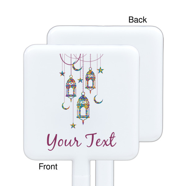 Hanging Lanterns White Plastic Stir Stick - Single Sided - Square - Approval