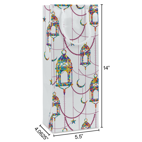 Hanging Lanterns Wine Gift Bag - Dimensions
