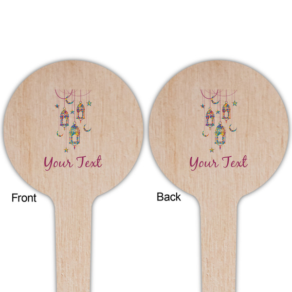Hanging Lanterns Wooden 4" Food Pick - Round - Double Sided - Front & Back