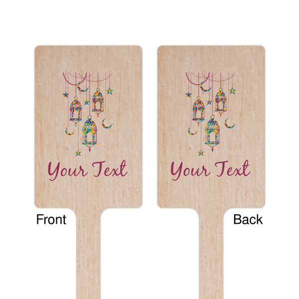 Hanging Lanterns Wooden 6.25" Stir Stick - Rectangular - Double Sided - Front & Back