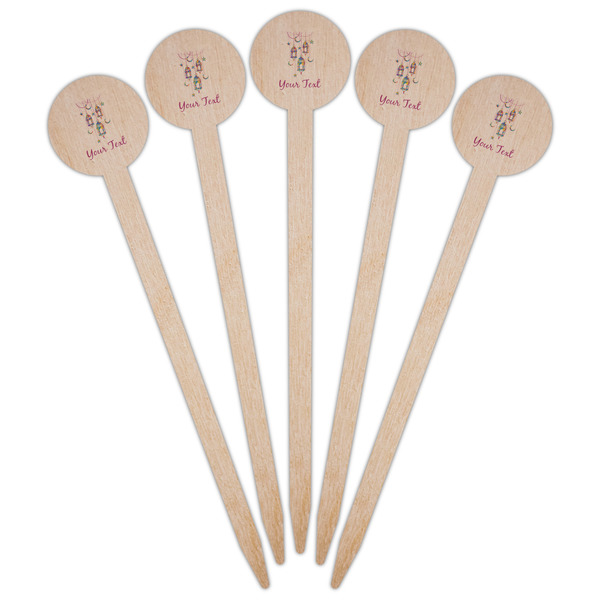 Hanging Lanterns Wooden 6" Food Pick - Round - Fan View