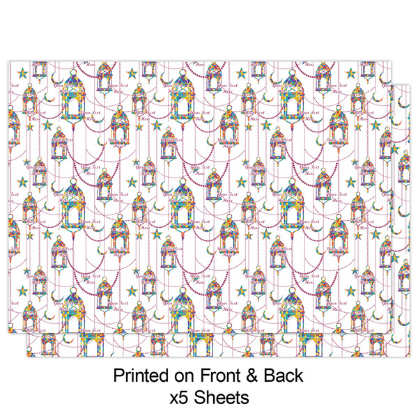 Hanging Lanterns Wrapping Paper Sheet - Double Sided - Front