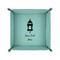 Moroccan Lanterns 6" x 6" Teal Leatherette Snap Up Tray - FOLDED UP