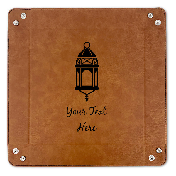 Moroccan Lanterns 9" x 9" Leatherette Snap Up Tray - APPROVAL (FLAT)