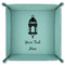 Moroccan Lanterns 9" x 9" Teal Leatherette Snap Up Tray - FOLDED