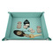 Moroccan Lanterns 9" x 9" Teal Leatherette Snap Up Tray - STYLED