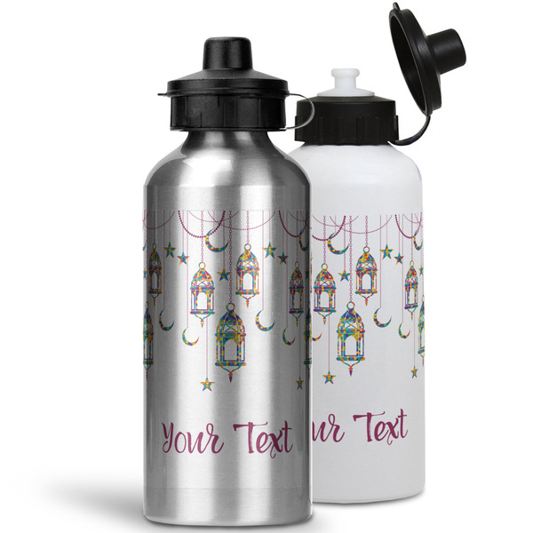 Moroccan Lanterns Aluminum Water Bottles - MAIN (white &silver)