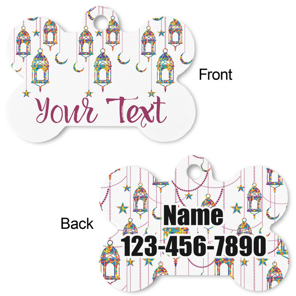 Arabian Lamps Bone Shaped Dog Tag - Front & Back