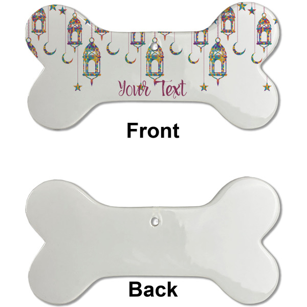 Moroccan Lanterns Ceramic Flat Ornament - Bone Front & Back Single Print (APPROVAL)