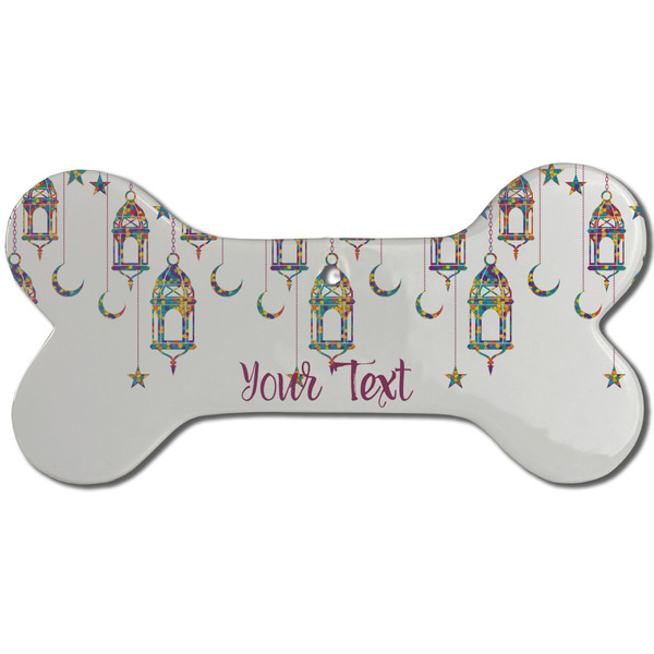 Moroccan Lanterns Ceramic Flat Ornament - Bone Front