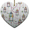 Moroccan Lanterns Ceramic Flat Ornament - Heart (Front)
