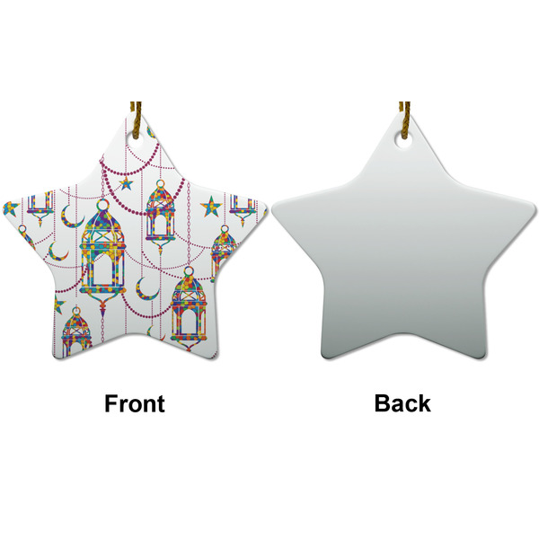 Moroccan Lanterns Ceramic Flat Ornament - Star Front & Back (APPROVAL)