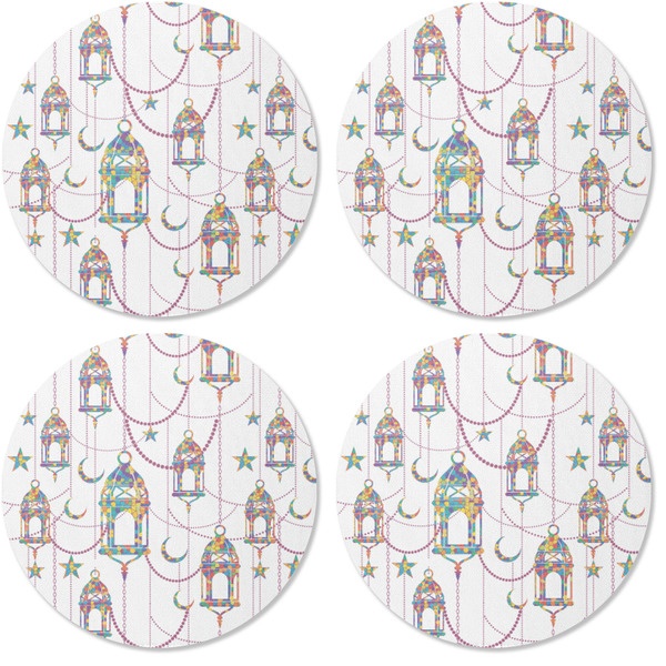 Moroccan Lanterns Coaster Round Rubber Back - Apvl