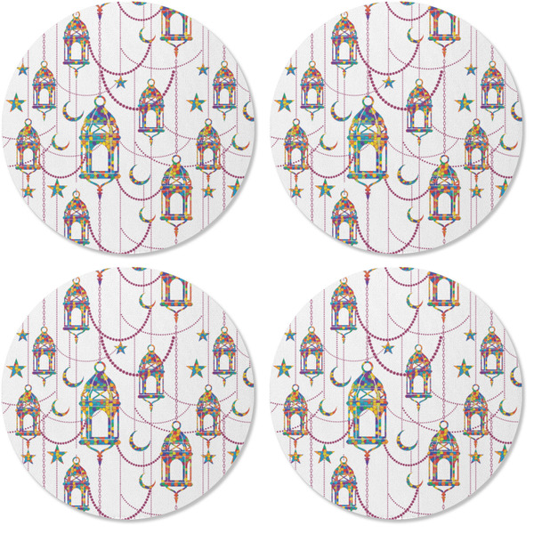 Moroccan Lanterns Coaster Round Rubber Back - Apvl