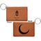 Moroccan Lanterns Cognac Leatherette Keychain ID Holders - Front and Back Apvl