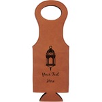 Hanging Lanterns Leatherette Wine Tote - Double Sided