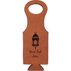Hanging Lanterns Leatherette Wine Tote - Double Sided