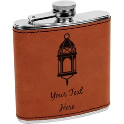 Hanging Lanterns Leatherette Wrapped Stainless Steel Flask