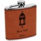 Moroccan Lanterns Cognac Leatherette Wrapped Stainless Steel Flask