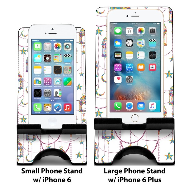 Moroccan Lanterns Compare Phone Stand Sizes - with iPhones