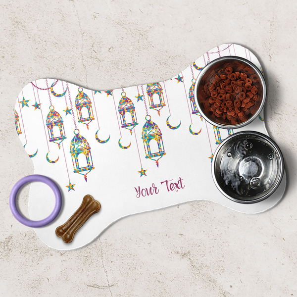 Moroccan Lanterns Dog Bone Shaped Mat Lifestyle