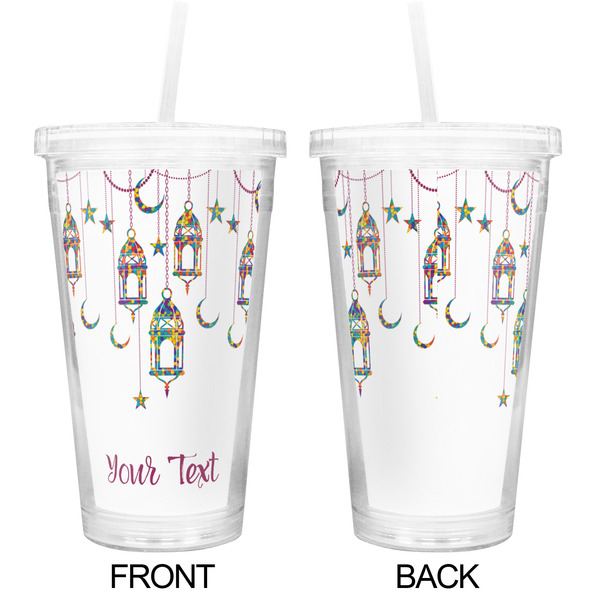 Moroccan Lanterns Double Wall Tumbler with Straw - Approval