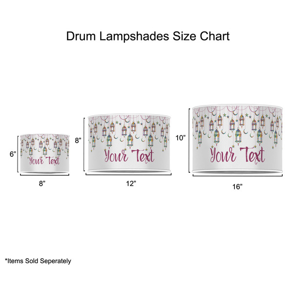 Moroccan Lanterns Drum Lampshades - Sizing Chart