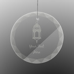 Hanging Lanterns Engraved Glass Ornament - Round