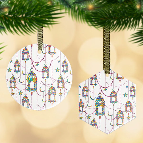 Custom Hanging Lanterns Flat Glass Ornament